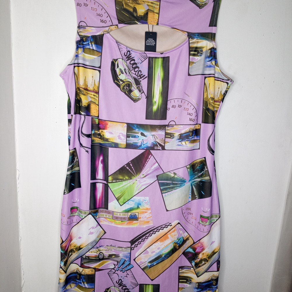 Fashion Nova Multicolor Graphic Mini Dress